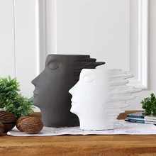 Скандинавский стиль Современная Абстрактная голова человека керамическая ваза Креативный цветочный декоративный цветок для дома композиция гостиная