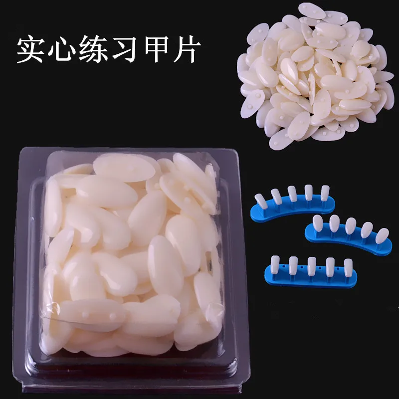 

100pcs/Set Spoon / Square Shape Nail Art Tips Sector Exercise Nail Polish Swatches Nail Sticks Display Tool False Nail -35