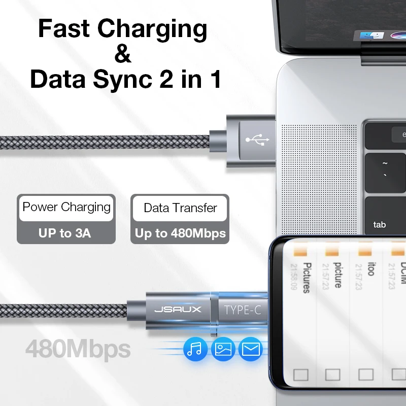 4 шт. JSAUX USB Type C адаптер Micro Usb к зарядное устройство преобразователь Соединитель с