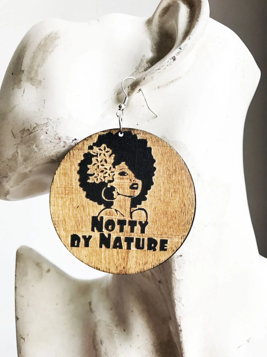 NEW afro girl Wood earrings WE-098 | Украшения и аксессуары