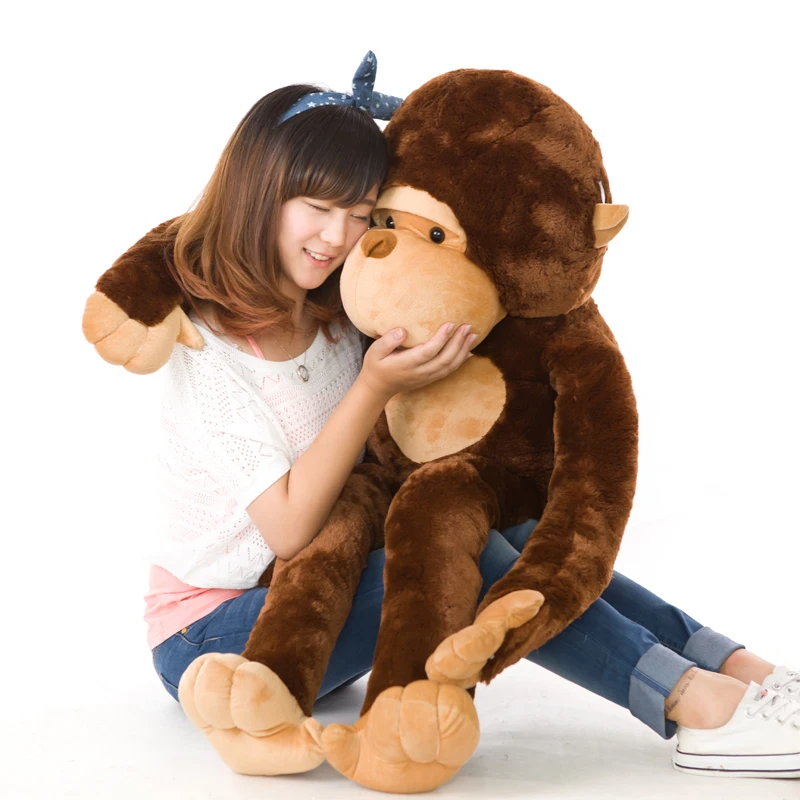 Dorimytrader Cute Animal Gorilla Plush Toy Doll Giant Long-armed Monkey Hug Monkey Dolls Pillow for Child Toys Boyfriend Birthday Gift 43inch 110cm DY50523 (10)