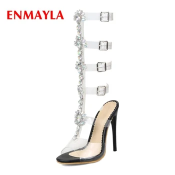 

ENMAYLA Basic Casual Buckle Strap Soulier Femme Women Sandals Strappy Heels Luxury Shoes Women Designers Size 34-43 ZYL1985