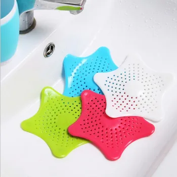 

50pcs Creative Star Sewer Outfall Strainer Bathroom Sink Anti-blocking Floor Drain Kitchen Filter Gadget Bathroom Accessories