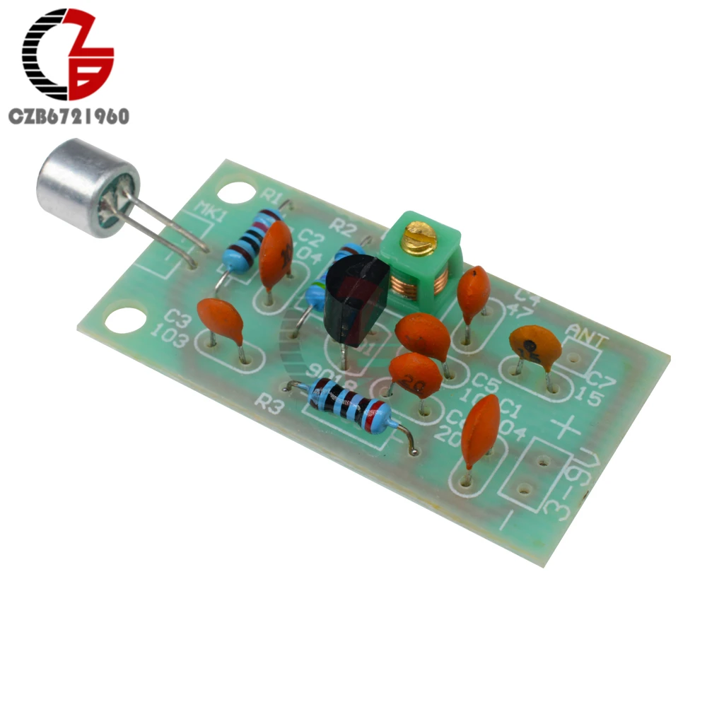 

2Pcs FM Transmitter Module DC 3V-5V Mini Wireless Microphone FM Radio PCB Board 91-103MHz 3-20M Adjustable Frequency Regulator
