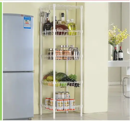 Kitchen rack. Refrigerator side storage rack.. Place type multi-function storage rack.