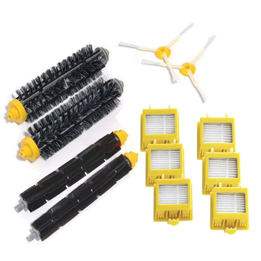 

2x Side brush 3-Armed & 6x Hepa Filter & 2x Brush kit Replacement for iRobot Roomba 700 Series 770 780 790