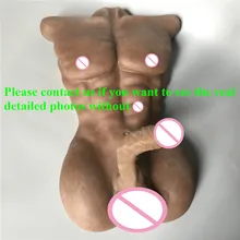 Full Solid Silicone Black Male Sex Doll with Big Penis, Adult Sex doll for Women or gay