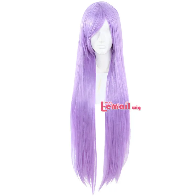 L-email парик Saori Кидо Косплей-костюм Афина парики 100 см Фиолетовый Длинные прямые термостойкие синтетические волосы Perucas Косплей парик
