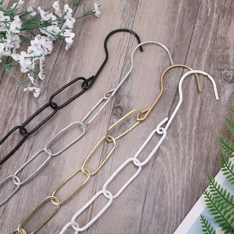 

Metal Clothes Market Shop Display Hanging Chain Hooks With 23 Ring Hanger Household Tools 42Inch