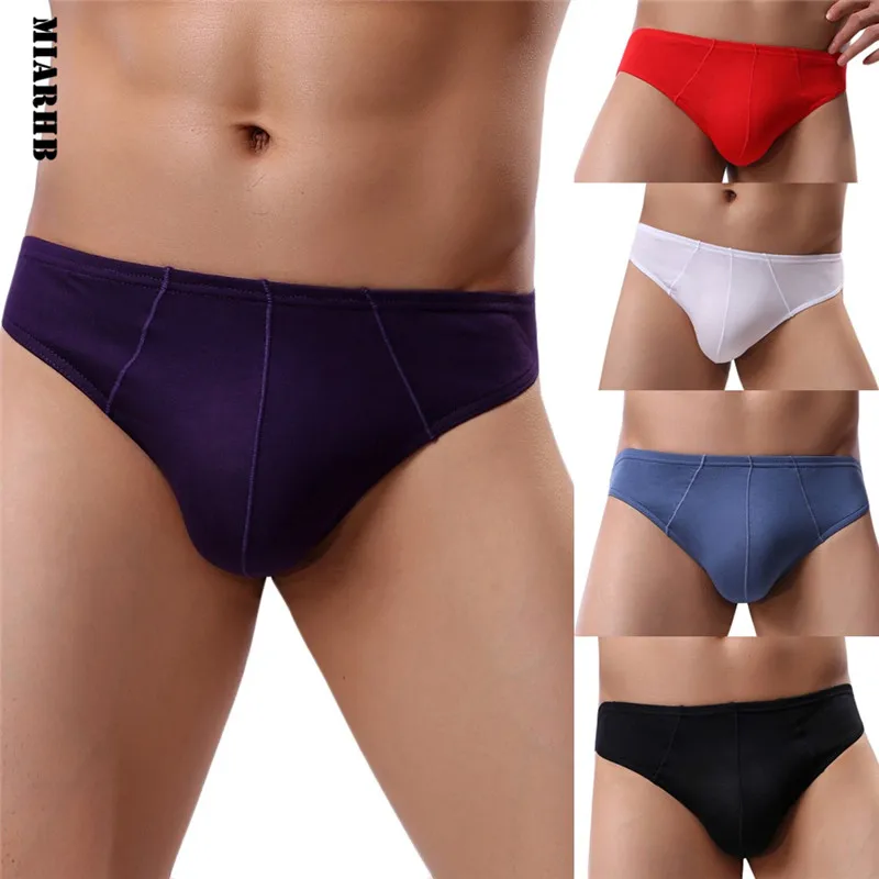 

Sunfree Mens Panties Hot Sexy Underwear Cotton All Season Daily Solid Mens Underpants Breathable Comfortable Briefs 3L30