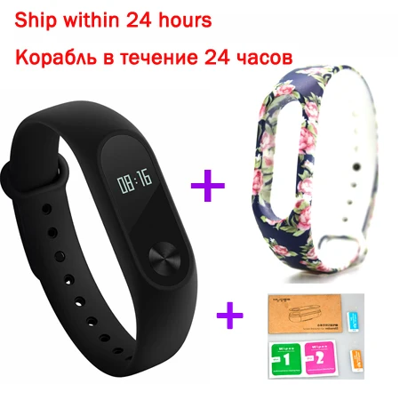 Xiaomi mi Band 2 mi band mi Band 2 браслет OLED сенсорный экран фитнес-трекер для измерения сердечного ритма IP67 водонепроницаемый - Цвет: add color strap