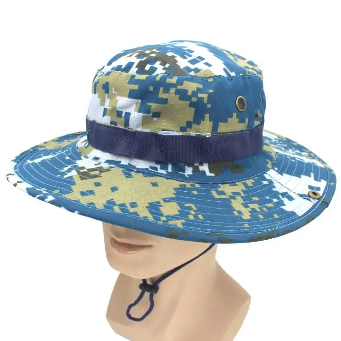 Армейский Стиль шляпа для джунглей Солнцезащитная рыболовная кепка мужская женская хлопковая Рипстоп камуфляжная Военная Панама