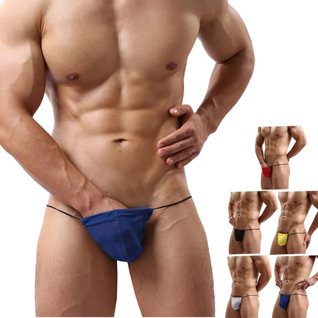 2017New Mens Strap Exotic Briefs Sexy G-String Tongs Intimates Solid Comfortable Bikini Underwear Bag Bulge Pouch Briefs T-back -