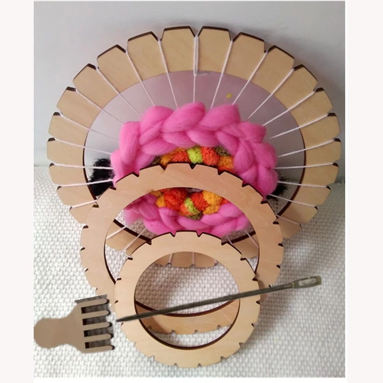 

Round Weaving Loom Tool Craft Educational Wood Weave Machine Traditional Wooden Kids Adult Toy Frame Pixel Knitting Toys