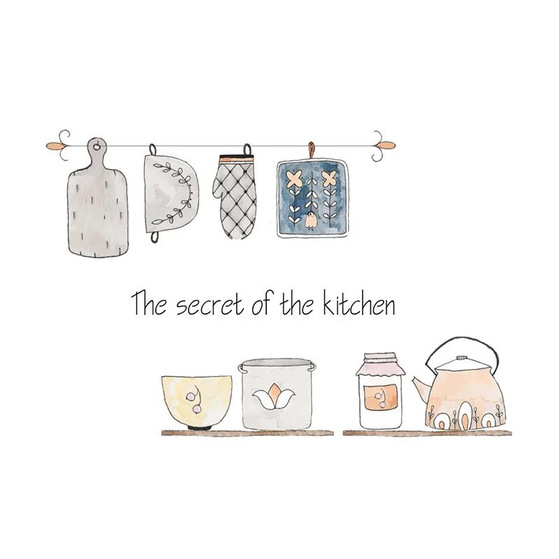 Cute Cartoon DIY Wall Art Decal Kitchen Stickers Waterproof And Proof Oil Sticker Decoration Oven Dining Wallpapers Home Decor