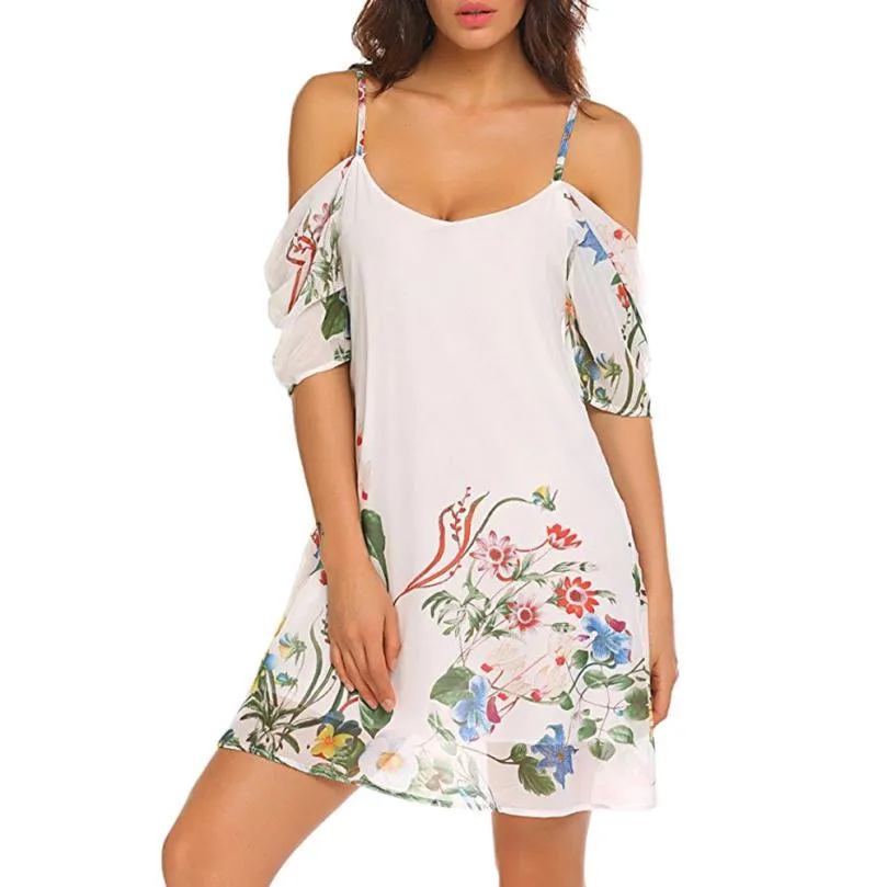 Best selling Women's Casual Sleeveless Halter Neck Print Short Dress