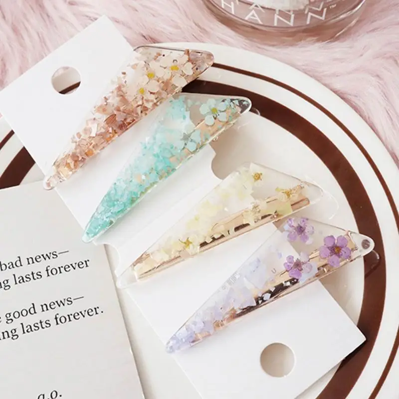 

Japanese Fresh Style Literary Girls Duckbill Hair Clips Irregular Triangle Geometric Hairpins Sweet Candy Color Flower Barrettes