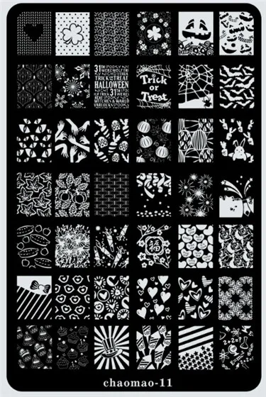 

2017 CHAOMAO11 New Styles Large 9.5x14.5cm Patterns Full Nail Stamping Plate Images classy and chic - nail stamping plates