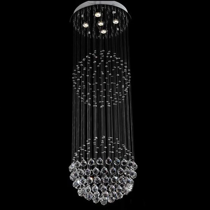 2" роскошная вилла Хрустальная подвесная ступенчатая подвеска лампа лобби отеля 150 см высокая Подвесная лампа для столовой Подвесная лампа