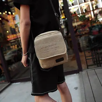 

bag again 021817 new hot man canvas bag male flap bag
