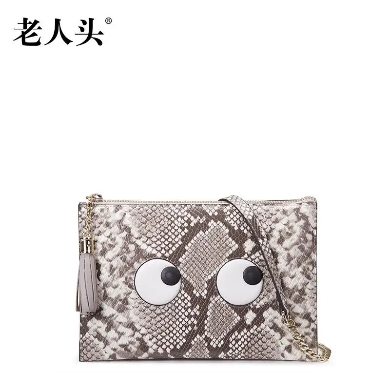 2016 laorentou high end luxury fashion leather tassel chain bag sweet cartoon beauty bag brand100 high