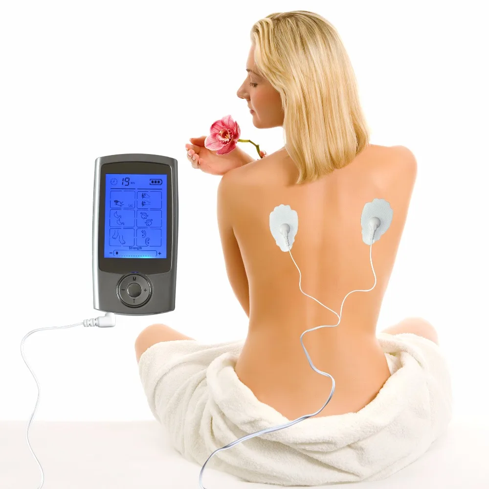 Двойная Выходная Цифровая терапия TENS/EMS электрический стимулятор нервных мышц с