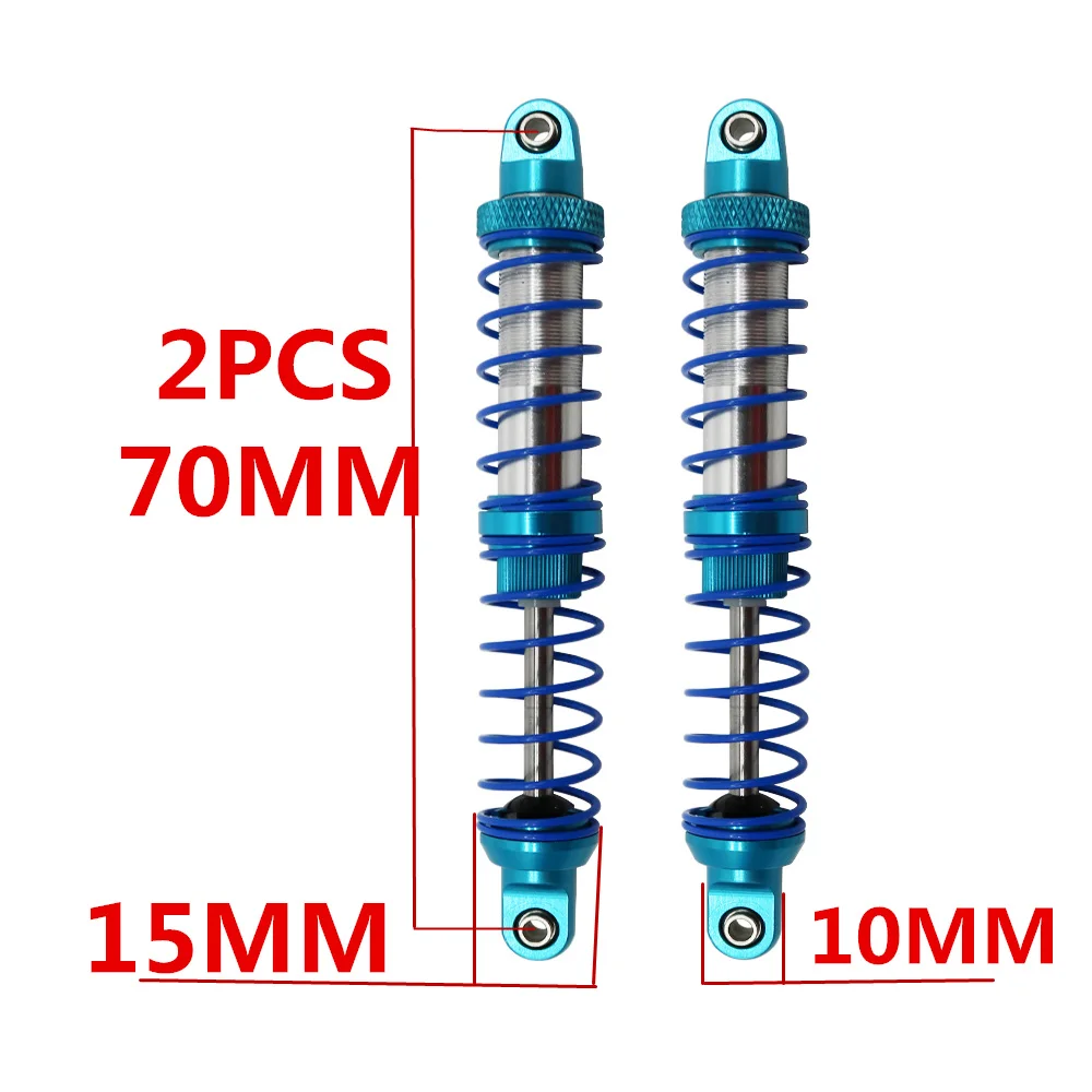 2 шт 4 шт металлический Амортизатор 70 80 90 100 110 120 масло Регулируемый для 1/10 RC Гусеничный осевой SCX10 Tamiya CC01 TRX-4 - Цвет: 2PCS 70MM
