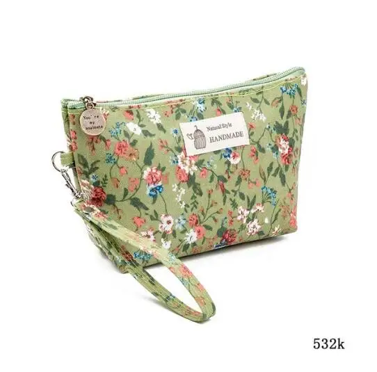 Miyahouse женские сумки для макияжа винтажные Цветочные мешочки для косметики для путешествий дамская сумка женская портативная косметичка на молнии - Цвет: 532k