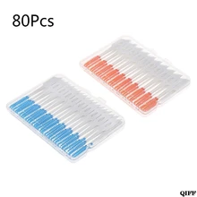 80 шт. Мягкие пластиковые массажные десны межзубная щетка для десен Массажная зубная щетка зубочистки зубная нить инструмент для чистки зубов Jun12