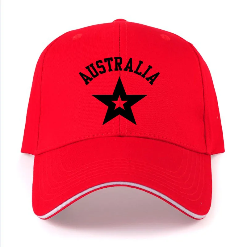 

AUSTRALIA male youth student boy logo custom name number photo au white blue black red aus flag nation hat country baseball cap