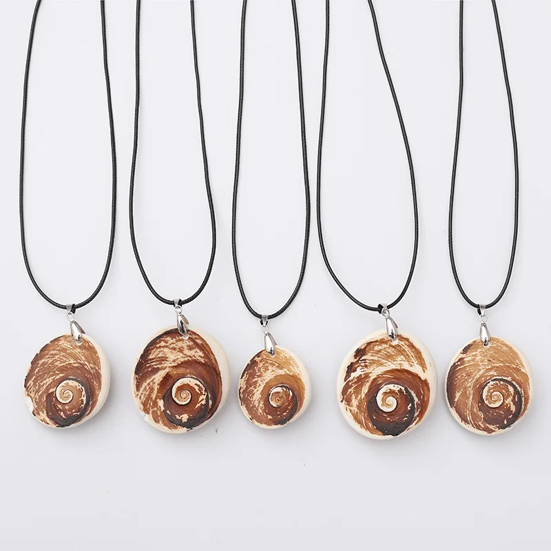 

3pcs/lot Natural Stone Ammonite Fossils Seashell Snail Pendants Ocean Reliquiae Conch Animal Necklaces Statement Men Jewellery