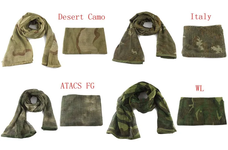Noyokere Bufanda de Camuflaje t/áctico Militar Malla Deportiva Cinta de Malla Transpirable Bufanda de la Selva al Aire Libre silenciador para Acampar Senderismo Hombres Bufanda