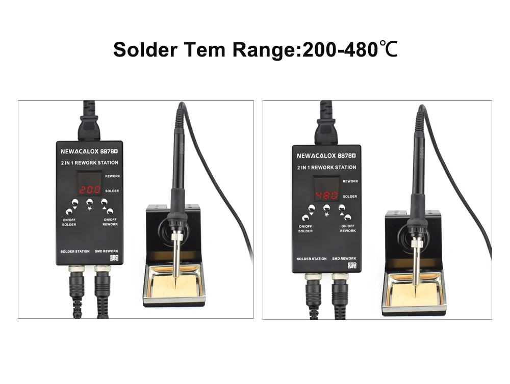 Портативная цифровая паяльная станция NEWACALOX EU 700 Вт, 2 в 1, горячий пистолет, паяльник, преднагреватель печатной платы, сварочный инструмент, паяльная станция