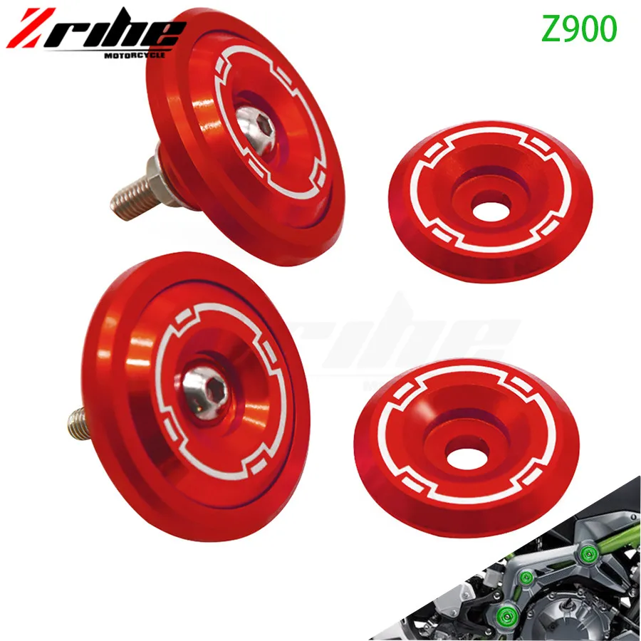 Motorcycle CNC Aluminum Frame Hole Cap Cover With Screws Moto Fairing Guard Accessories For Kawasaki z900 2017 2018 z 900