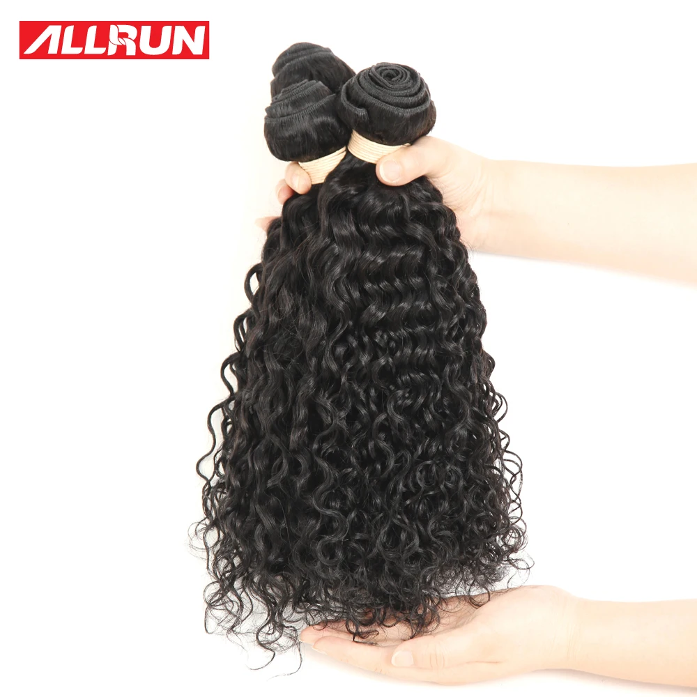 

Brazilian Virgin Hair 3 Bundles Water Wave Virgin Hair 8A Grade Virgin Unprocessed Human Hair Cheap Allrun Human Hair Extensions