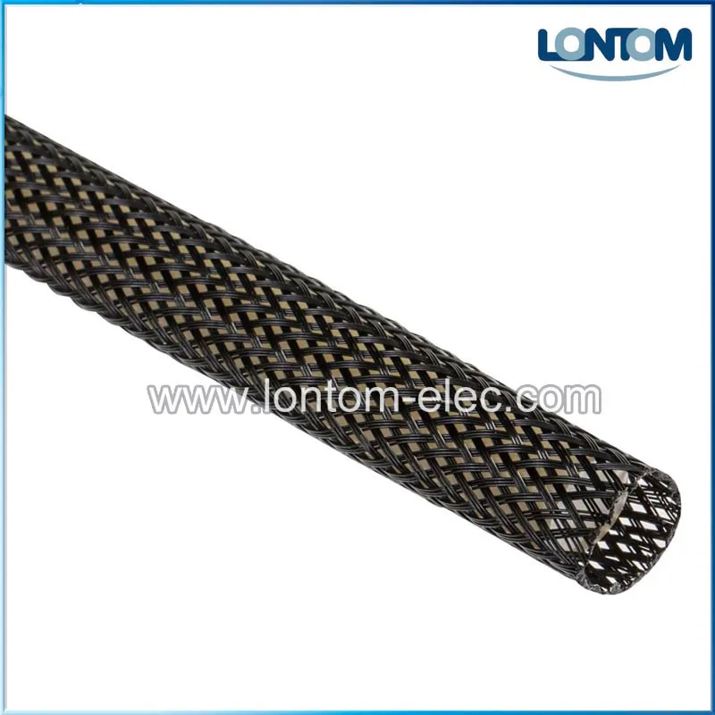 black PET Braided Sleeving cable sleeve