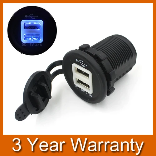 waterproof dual 2 usb