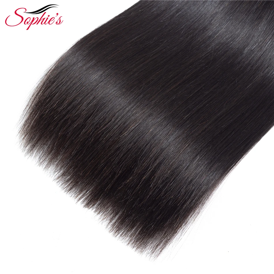 Sophie's Straight Brazilian Hair Weave Bundles 100% Human Hair 1 Bundle Deals Non Remy Extension 3 or 4 Bundles Can Buy