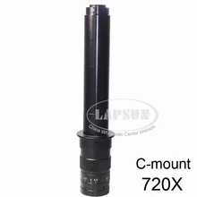 Регулируемый высококачественный 100X-500X-720X зум 25 мм C-mount стеклянный объектив адаптер 4.5X для промышленного микроскопа камера Лупа