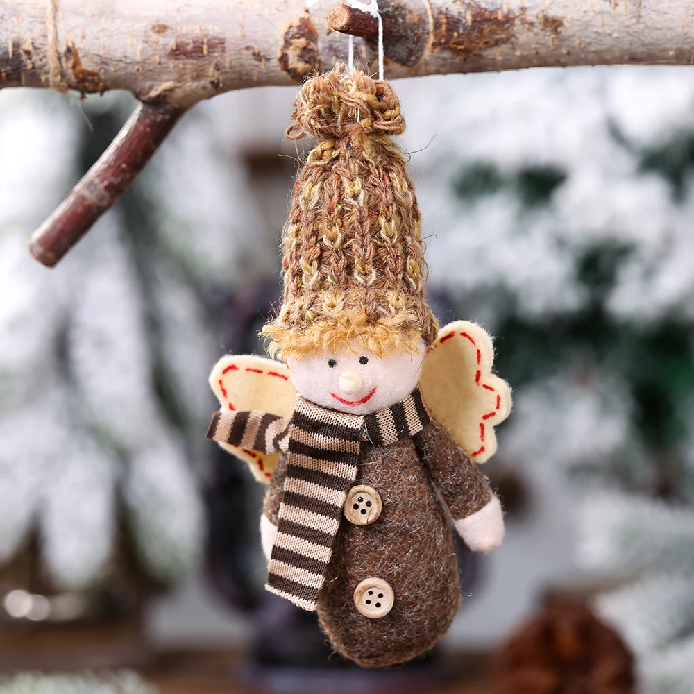 Angel Boy Girl Elf Santa Clause Plush Doll Christmas Tree Decor Hanging Pendant Ornament Christmas Decoration for Home Xmas