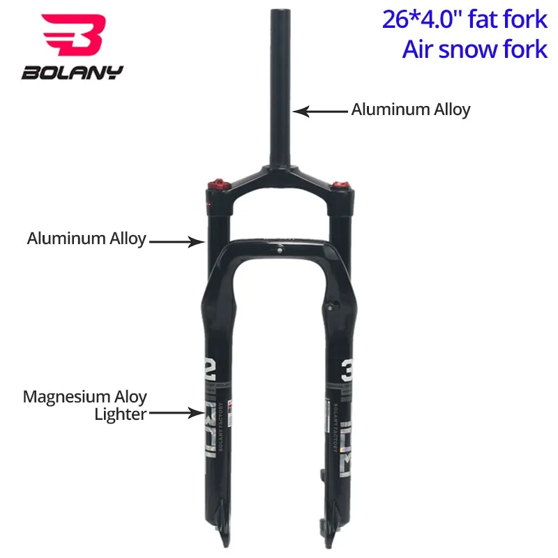 BOLANY Snow Bike Front Fork for a Bicycle 26 Inch Magnesium Alloy Air