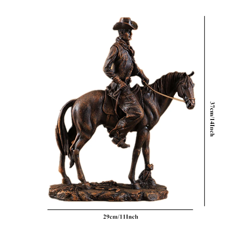 VILEAD 14 ''фигурка ковбоя из смолы Американский западный ковбой Верховая езда миниатюры винтажная ковбойская статуя животного Decoracion Hogar