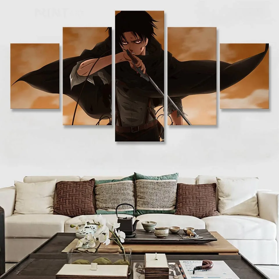 Ataque-en-Tit-n-Levy-McGarden-5-piezas-de-arte-pinturas-para-la-sala-de-A2113
