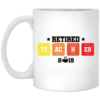

Retired Teacher Science Periodic Table Of Elements Coffee mug Best Mug White Cup