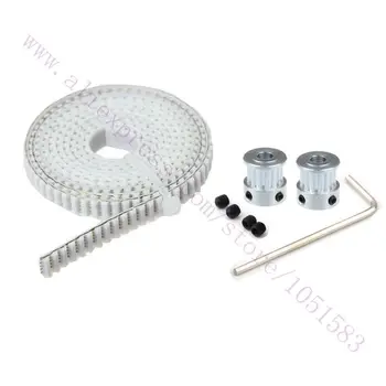 

2pcs T2.5 Pulley+ 2meters T2.5 PU Open Type Timing Belt 6mm Width with Steel Wire Reinforced for RepRap Prusa Rostock Mendel CNC
