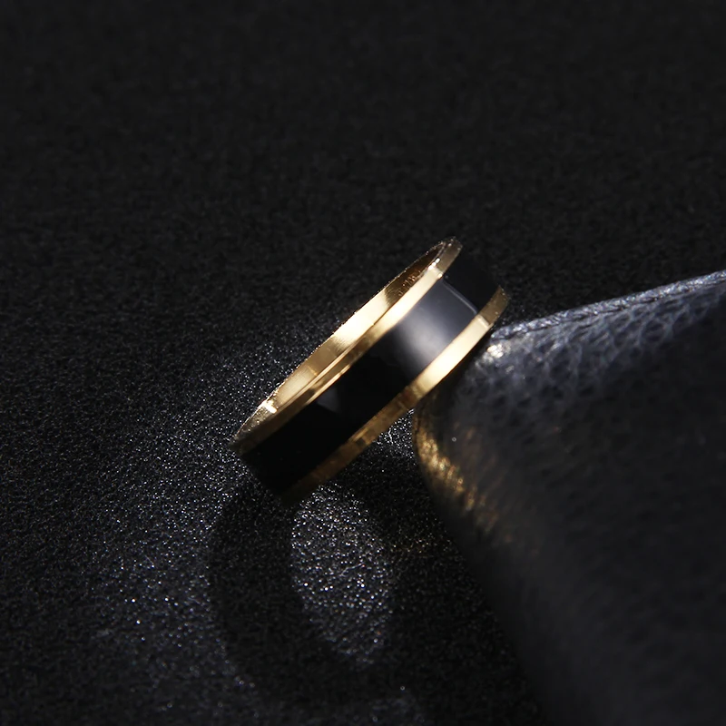 DOTIFI 316L кольца из нержавеющей стали для женщин Винтаж Черное золото/серебро цвет обручальное кольцо ювелирные изделия