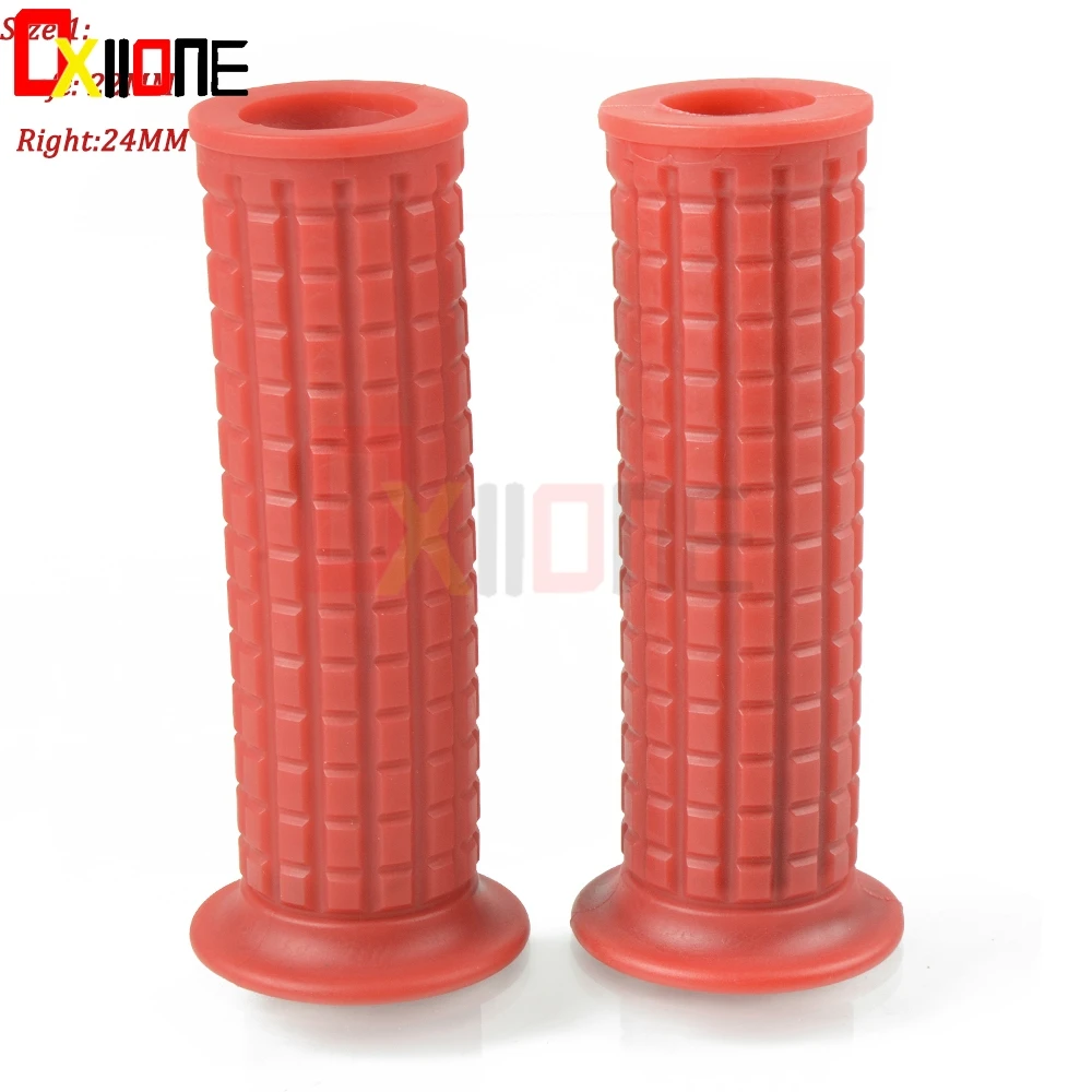 22mm 24mm Red Аксессуары для мотоциклов, резиновая ручка для мотоцикла, руль для Yamaha YZ450FX DT 200 125 TDR 250 125 240 TW 200 225 - Цвет: 22mm 24mm Red