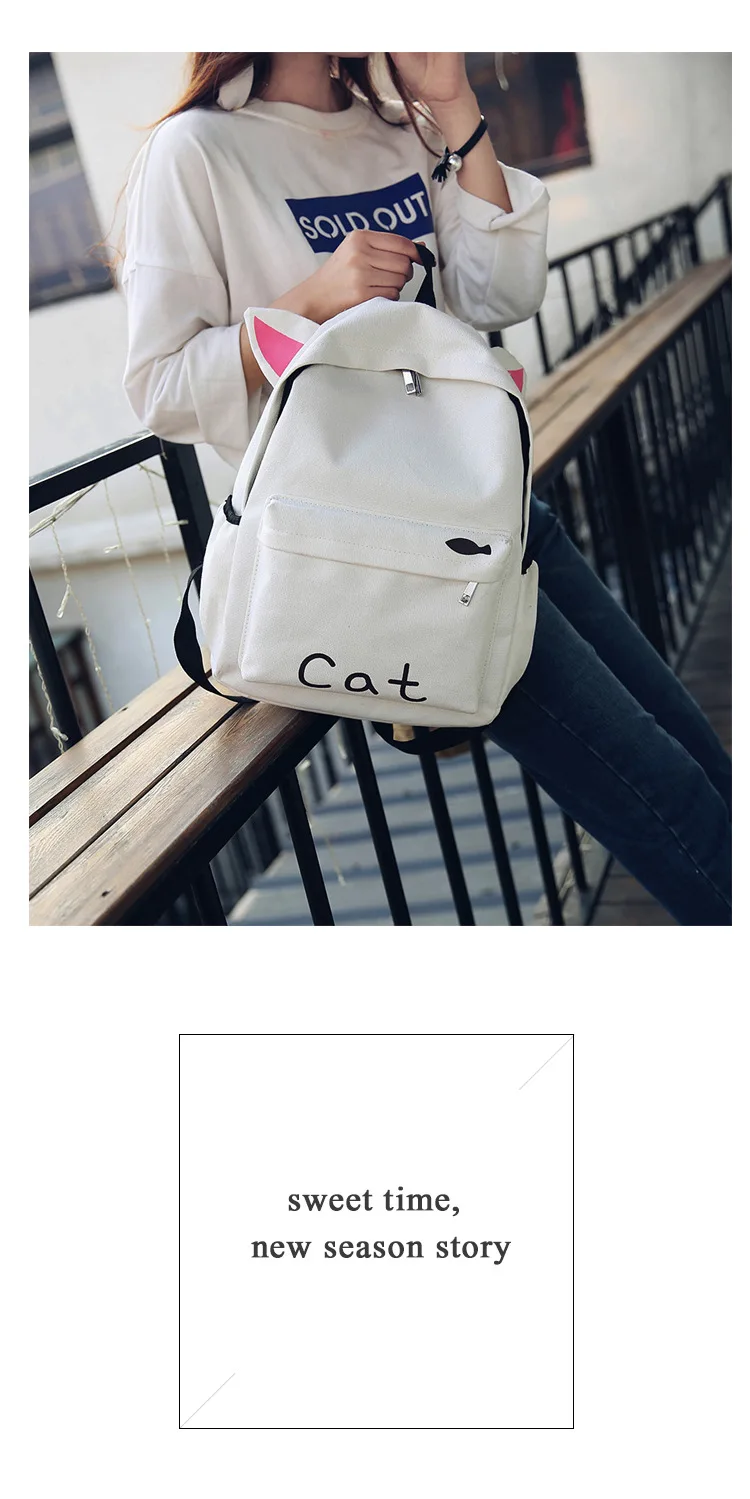 HISUELY Fashion Canvas Backpack Cartoon Rabbit Ears Back pack Women Casual Students School Bags Student Rucksack Collenge Style best stylish backpacks for college