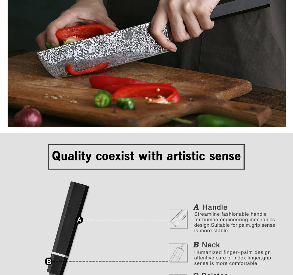 XINZUO 7 в нож шеф-повара кухонный нож японский Дамасская сталь Мясник Овощной из нержавеющей стали Nakiri инструменты для приготовления пищи