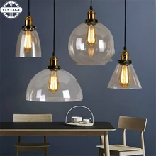 Античная американский кантри подвесные светильники Amber Стекло висит колокол подвесной светильник E27 Эдисон лампочка столовой украшения дома